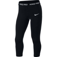 Nike Pro Girls Capri (Black White) Large Girls